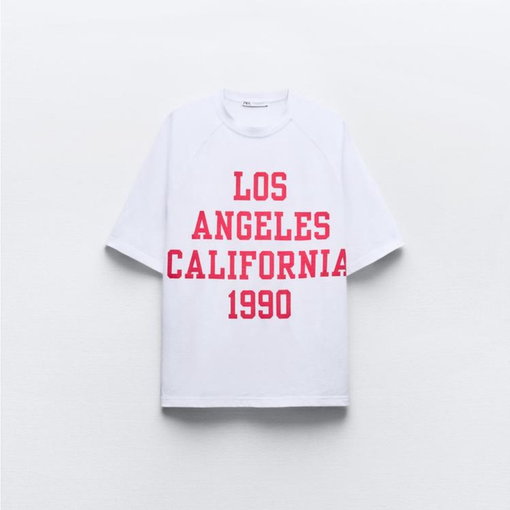ZARA - TEXT DETAIL COTTON T-SHIRT